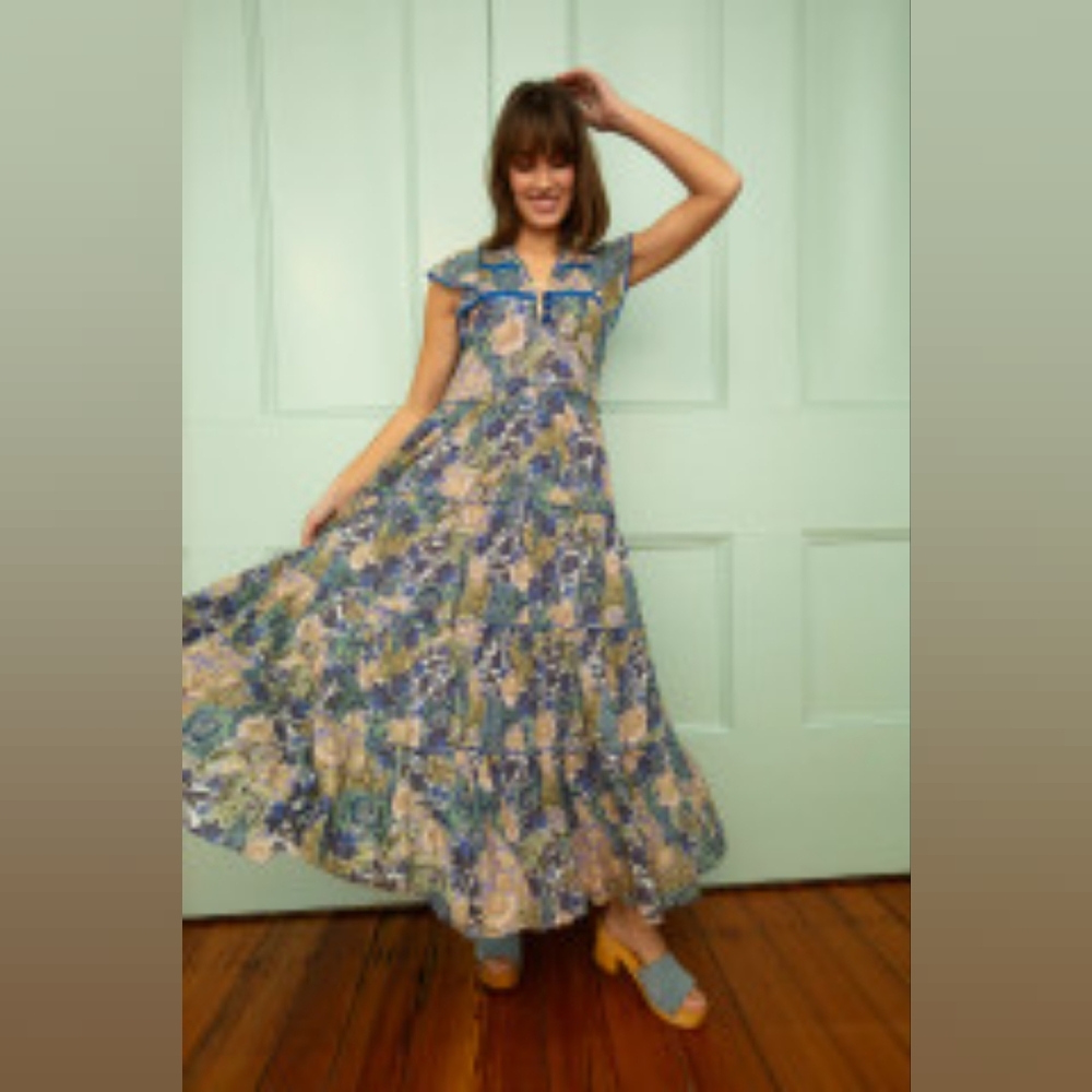 nwt $337 Anna Cate Collection Louisa Garden Party Maxi Dress Size xs